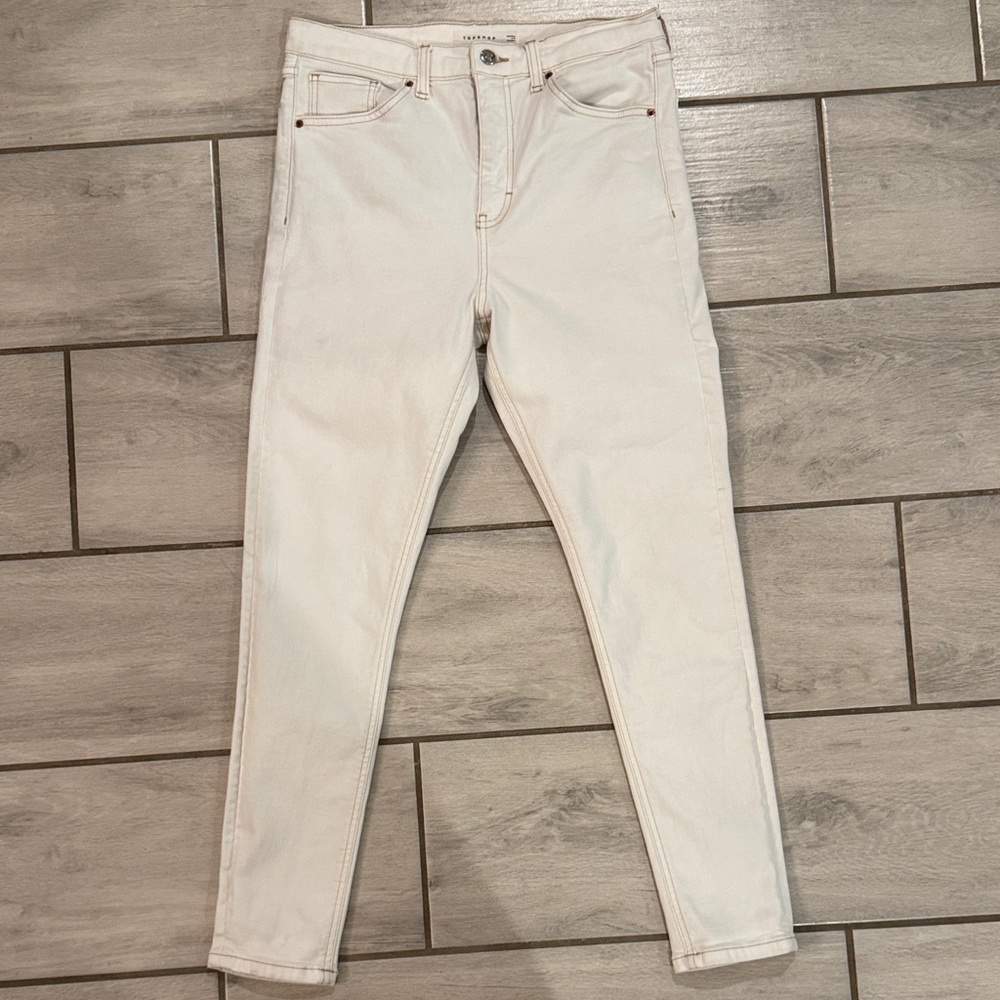 Topshop Women's Cream Skinny Jeans
